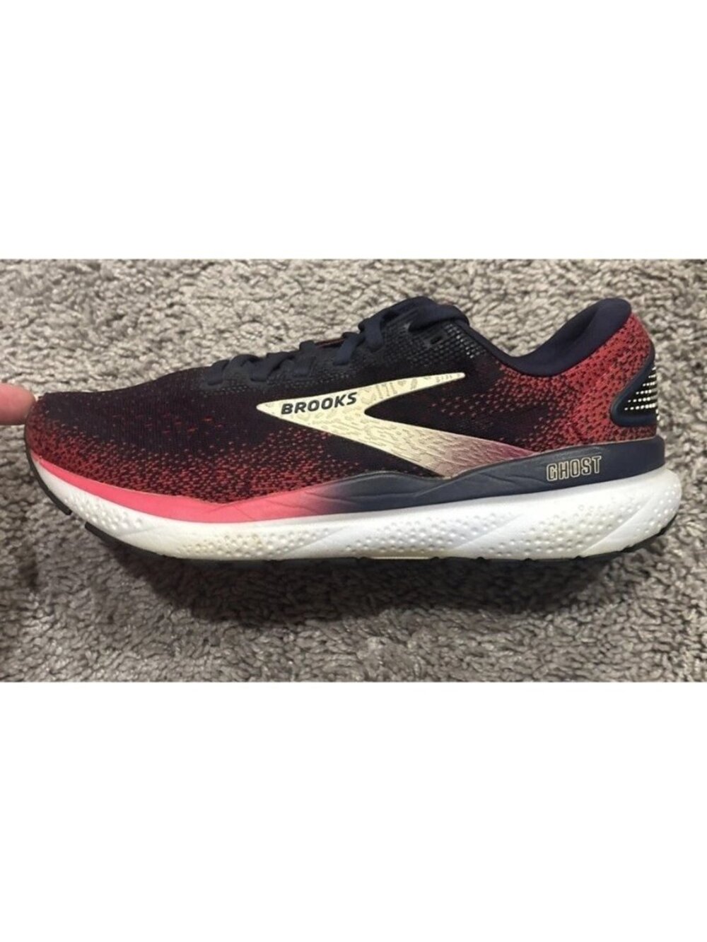 Brooks Ghost 16 Womens Size 8 B Blue Pink White Athletic Running Shoes Sneakers